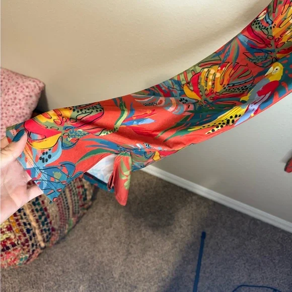 New NWT YOGA democracy Split Flare Pant In Tropical Paradise - Picture 6 of 8